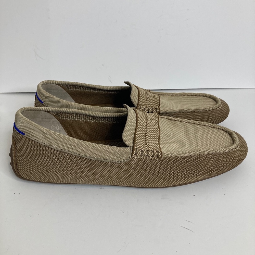 Rothy's The Driving Loafer Mens 14 Brown Tan Two Tone Slip On Comfy Shoe